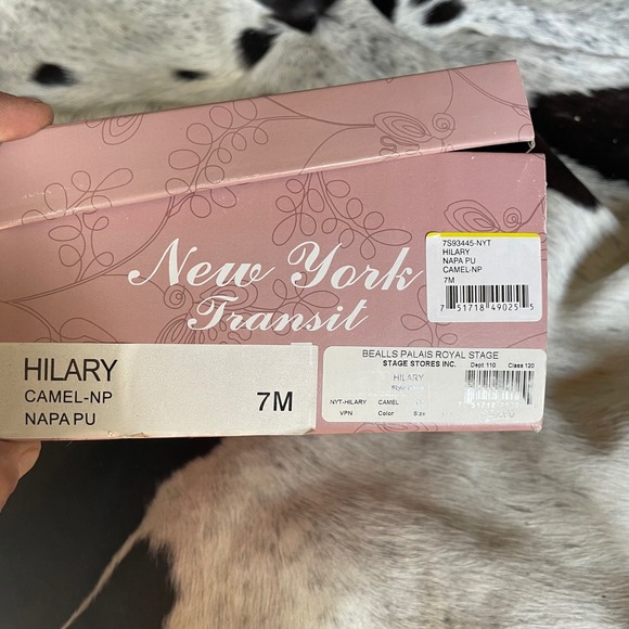 New‎ York Transit Hilary Camel Napa PU Peep Toe Heels Cutout Detail Size 7M - Picture 2 of 7